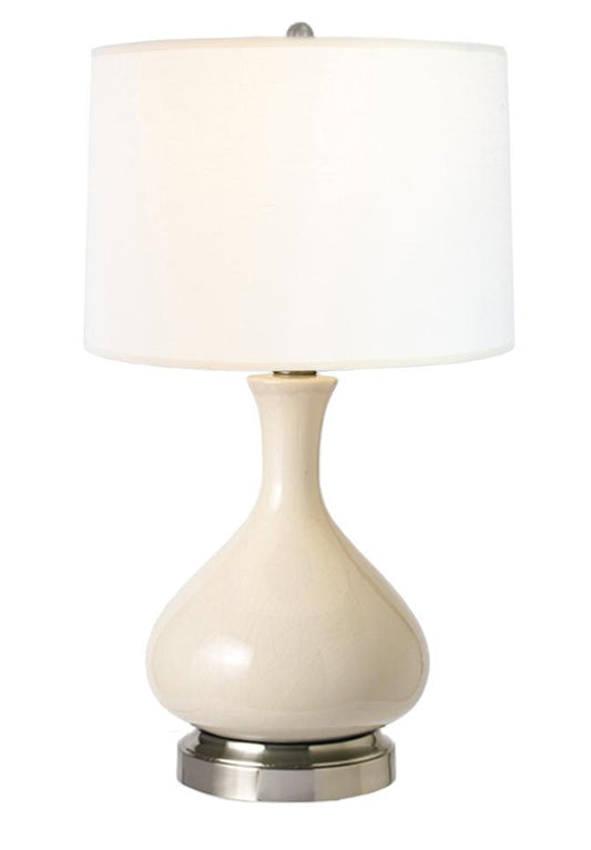 Modern Lantern Cordless Lamp Bartlett Ivory Nickel