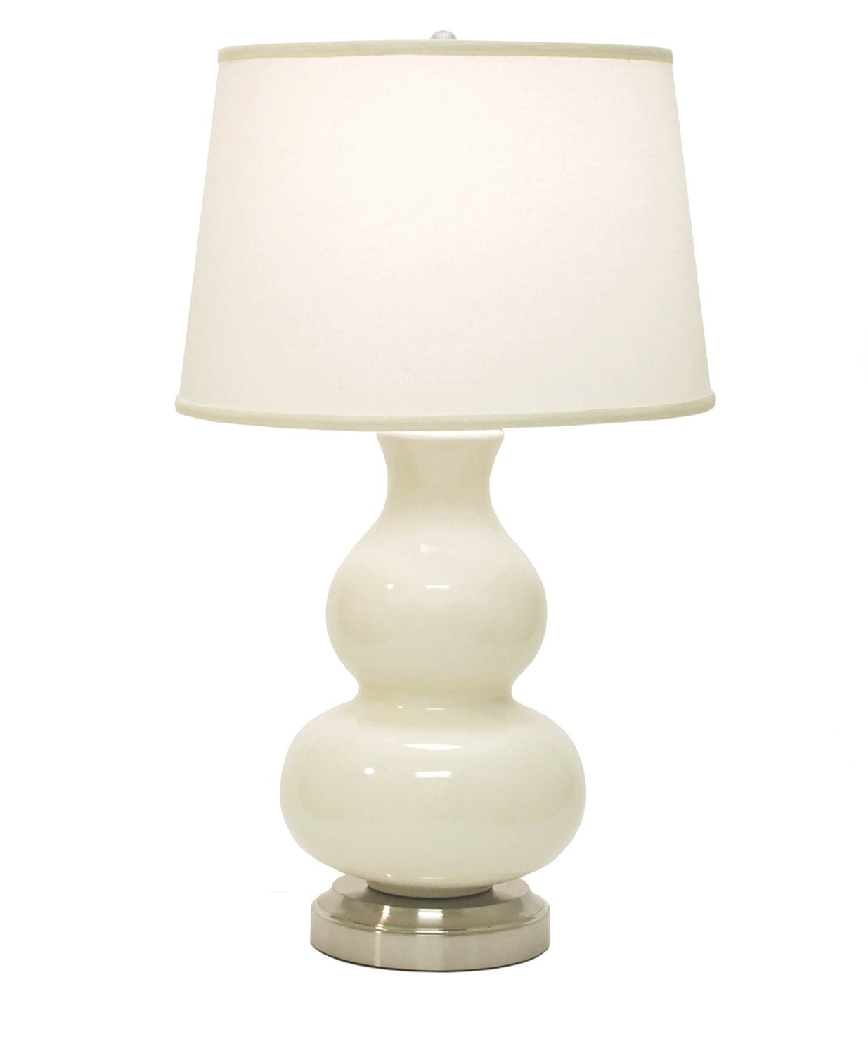 Modern Lantern Cordless Lamp Marilyn Ivory Nickel