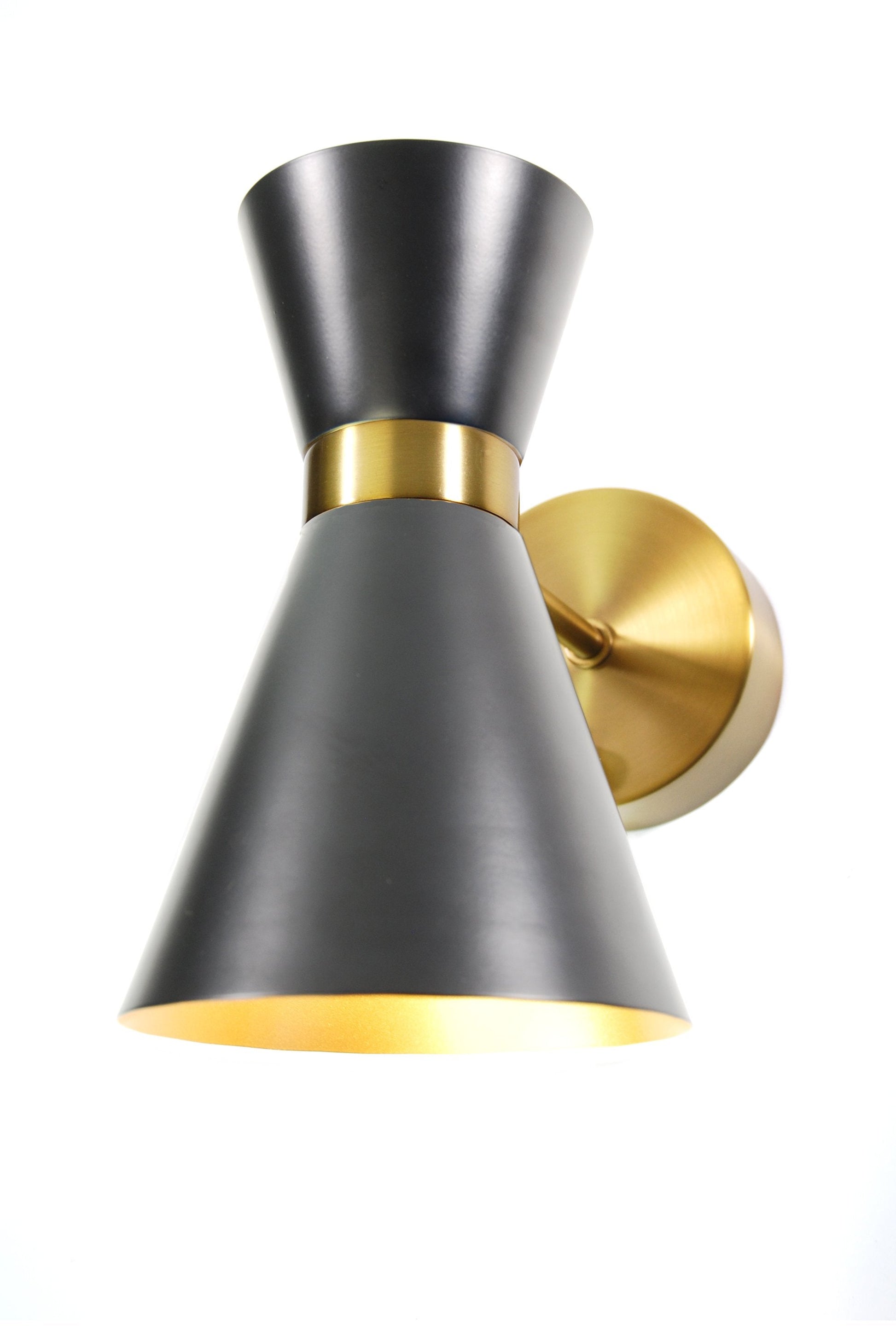Modern Lantern Cordless Lamp Emerson Wall SconceBlack Metal Shade