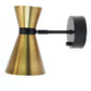 Modern Lantern Cordless Lamp Emerson Wall Sconce Black Antique Brass Metal Shade 1