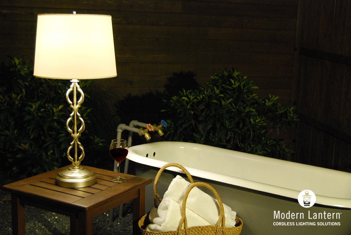 Modern Lantern Cordless Lamp Clove Buffet Lamp Champagne