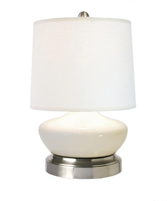 Bella Ivory Nickel Decorative Lamp