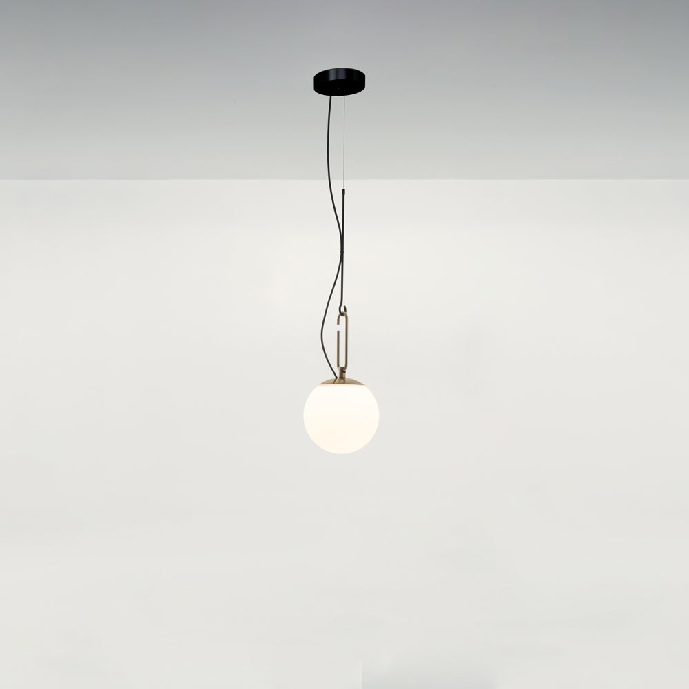 Artemide NH 22 White Globe Suspension Lamp 1281018A