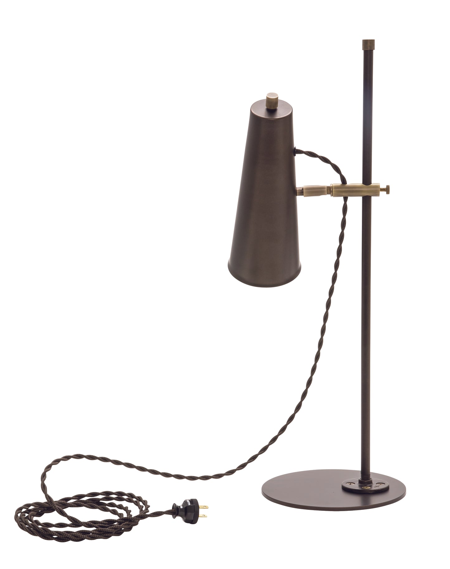 House of Troy Norton Adjustable LED Table Lamp Chestnut Bronze Antique Brass Accents NOR350-CHBAB