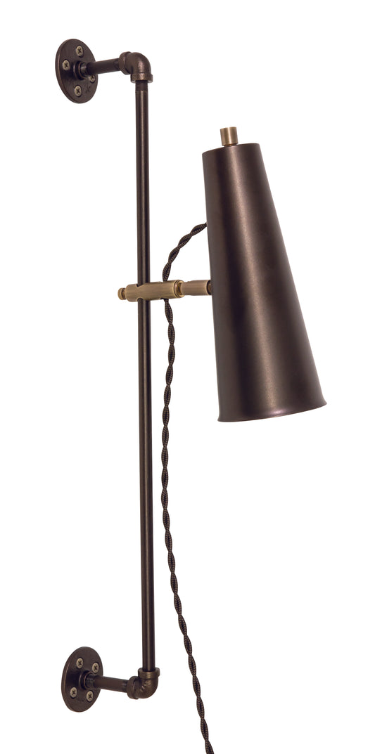 House of Troy Norton Adjustable LED Wall Lamp Chestnut Bronze Antique Brass Accents NOR375-CHBAB