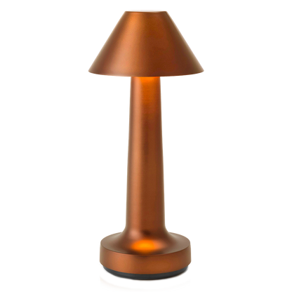 Neoz Cooee 3C, bronze finish, designer lamp for window sills, minimal reflection and cordless.