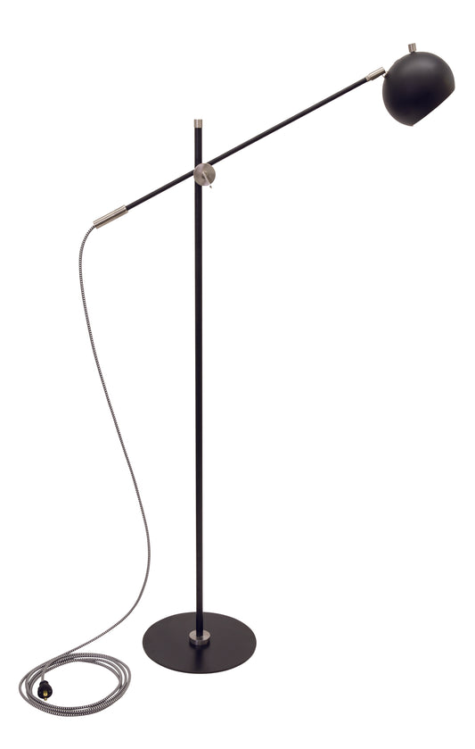 House of Troy Orwell LED Counterbalance Floor Lamp Black Satin Nickel Accents OR700-BLKSN