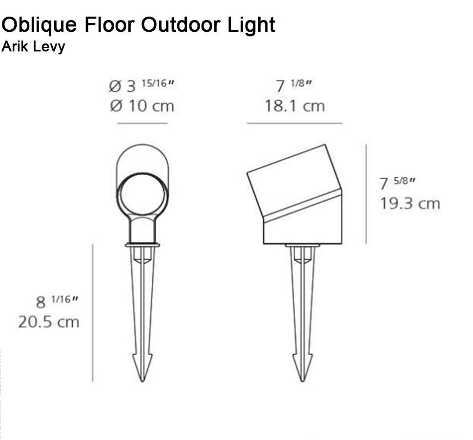 Artemide Oblique LED Grey White Landscape Floor Lamp Obl0011