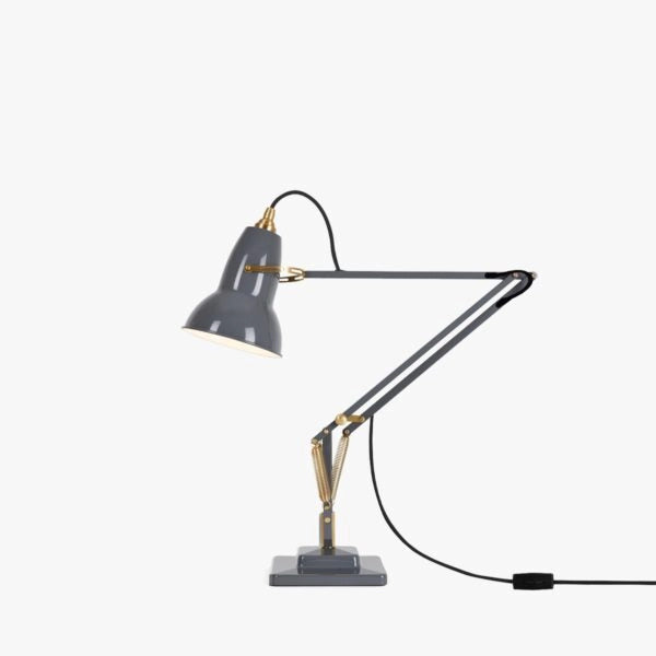 Original 1227 Brass Desk Lamp Elephant Grey by Anglepoise