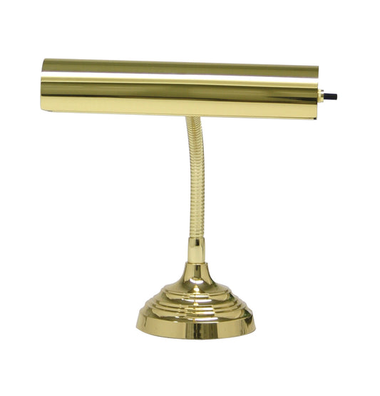 House of Troy Desk Piano Lamp 10" Gooseneck Polished Brass P10-130