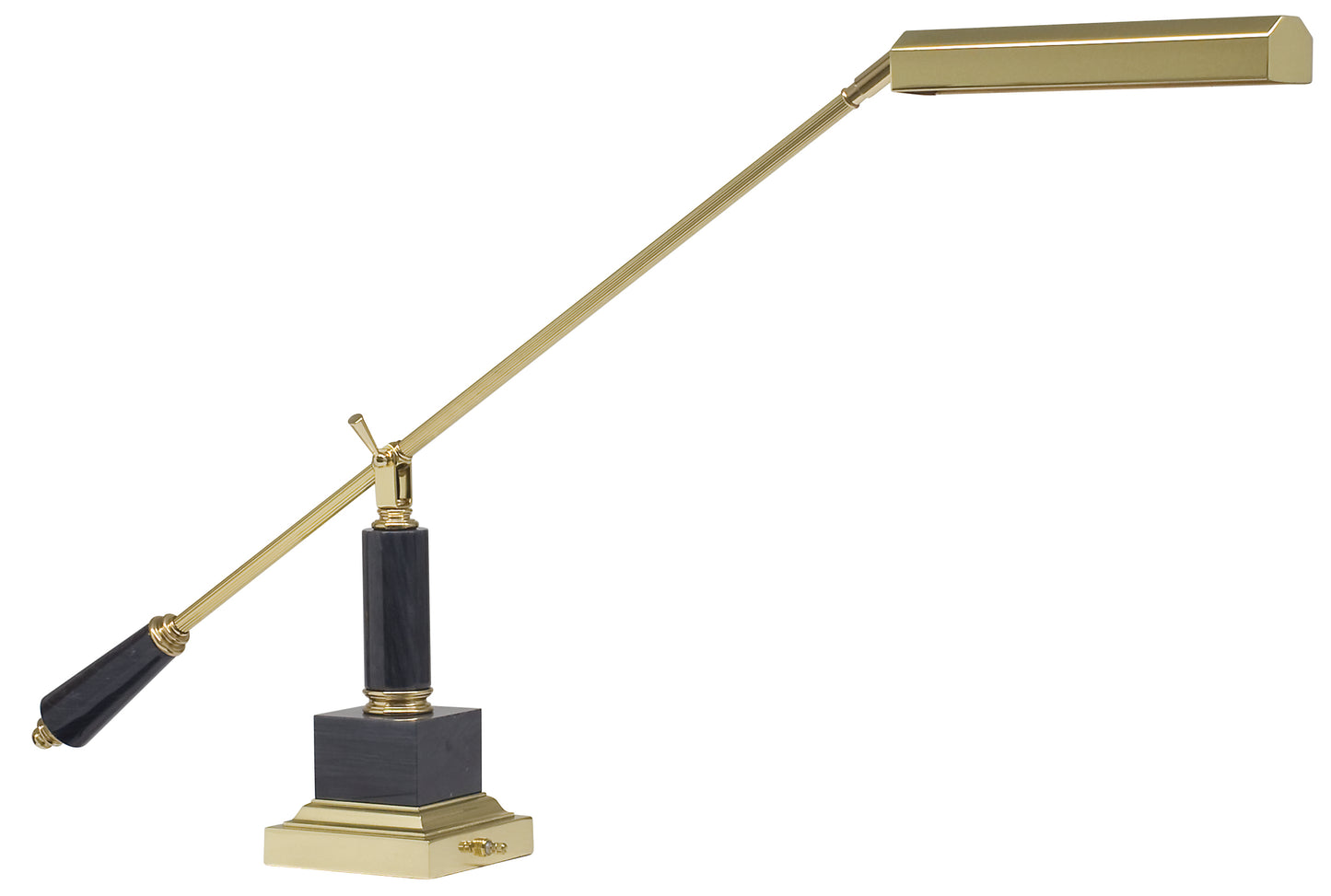 House of Troy Counter Balance Polished Brass Black Marble Piano Desk Lamp P10-190-M