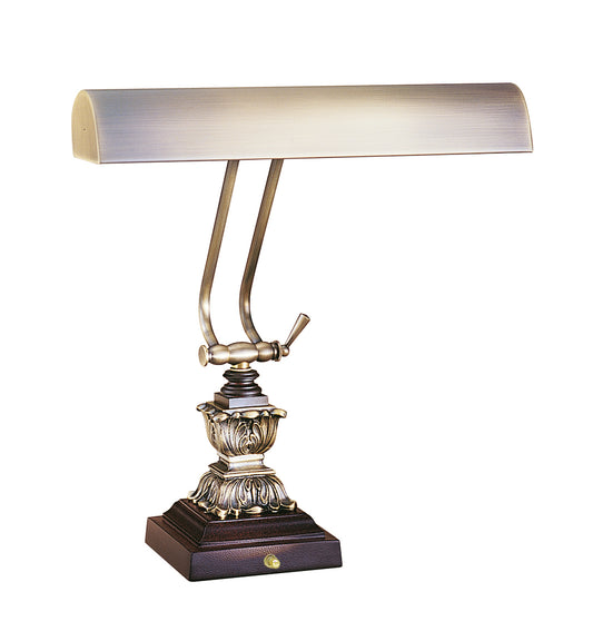 House of Troy Desk Piano Lamp 14" Antique Brass Cordovan Accents P14-232-C71