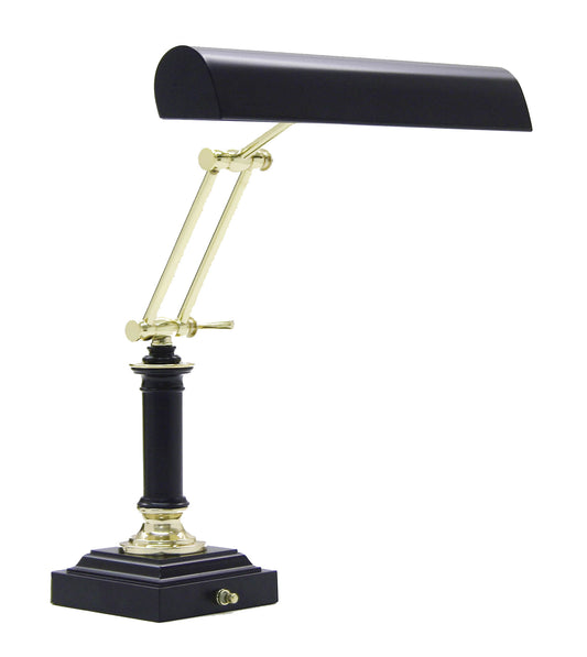 House of Troy Desk Piano Lamp 14" Polished Brass Black Accents P14-233-617