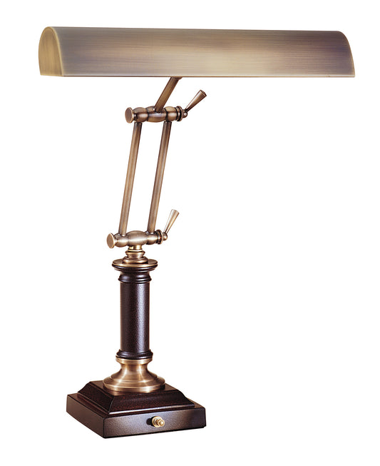 House of Troy Desk Piano Lamp 14" Antique Brass Cordovan Accents P14-233-C71