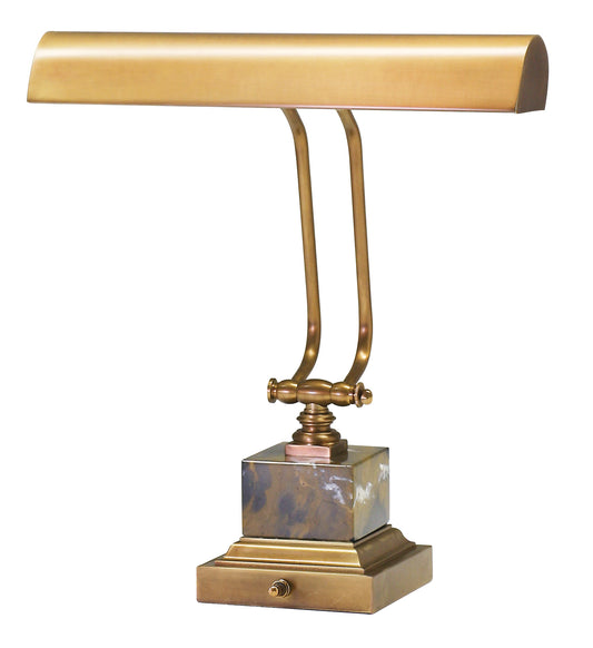 House of Troy Desk Piano Lamp 14" Weathered Brass Black Tan Marble P14-280-WB