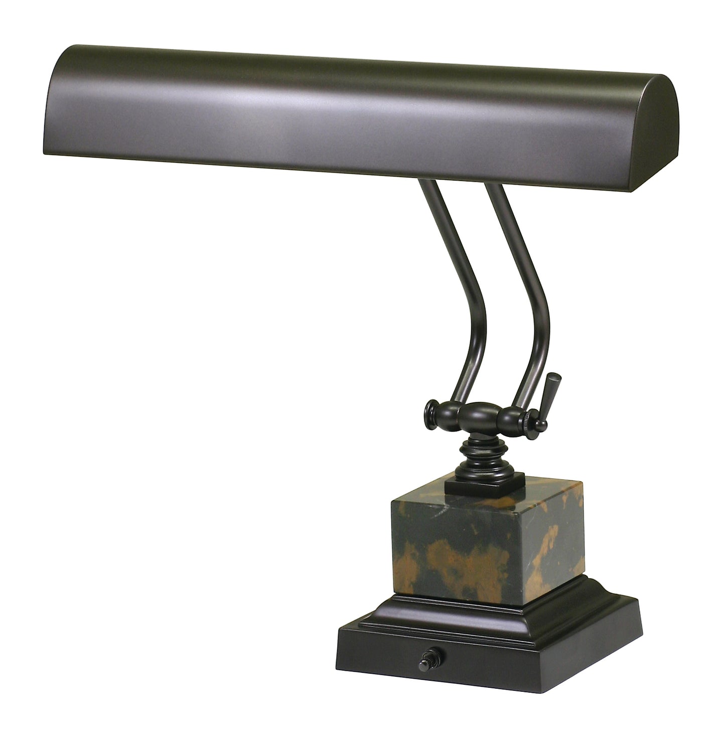 House of Troy Desk Piano Lamp 14" Mahogany Bronze Black Tan Marble P14-280