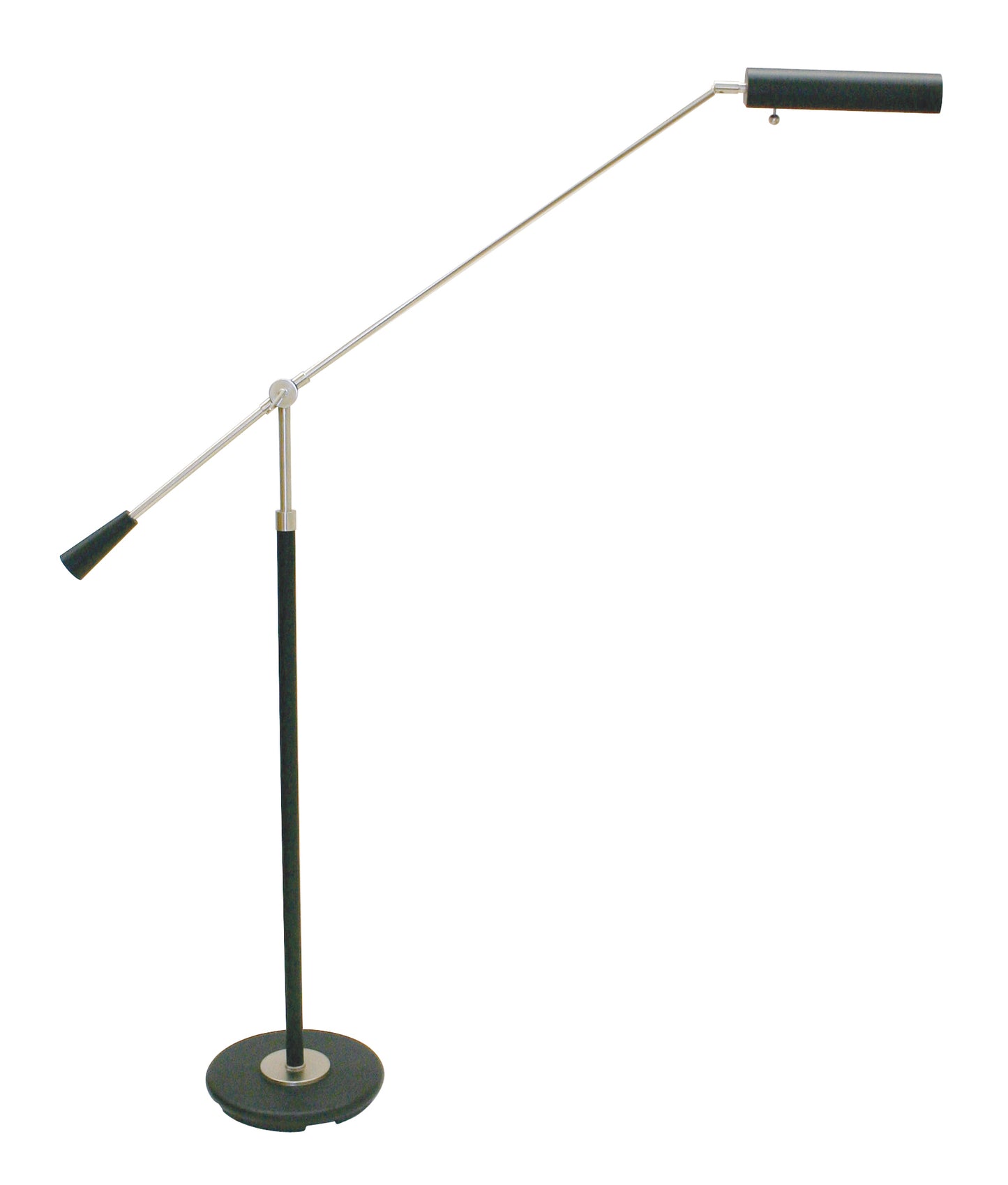 House of Troy Grand Piano Counter Balance Floor Lamp Black Satin Nickel Accents PFL-527