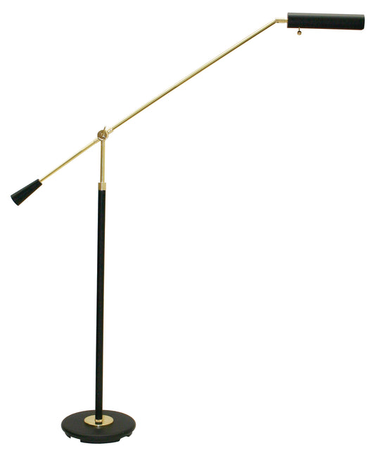 House of Troy Grand Piano Counter Balance Floor Lamp Black Polished Brass Accents PFL-617