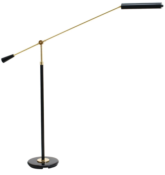 House of Troy Grand Piano Counter Balance LED Floor Lamp Black Polished Brass Accents PFLED-617