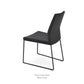 sohoConcept Pasha Sled Chair Leather Flexible Back Seat in Chrome