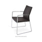 sohoConcept Pasha Slide Arm Chair Leather Flexible Back Seat in Stainless Steel