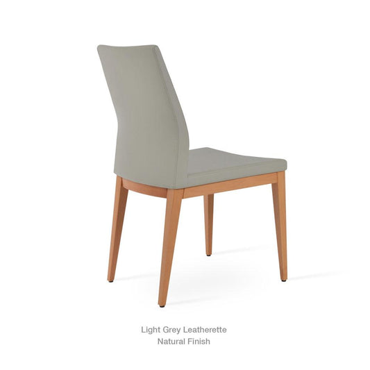 sohoConcept Pasha Wood Chair Leather Flexible Back in Natural Ash