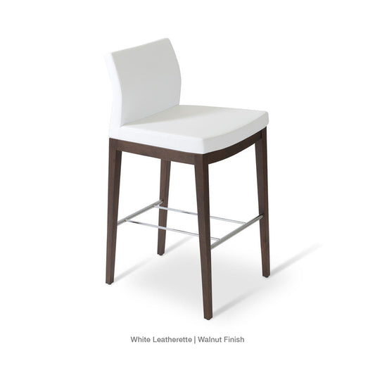 sohoConcept Pasha Wood Stool Leather