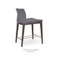 sohoConcept Pasha Wood Stool Leather Flexible Back Seat in Natural Ash