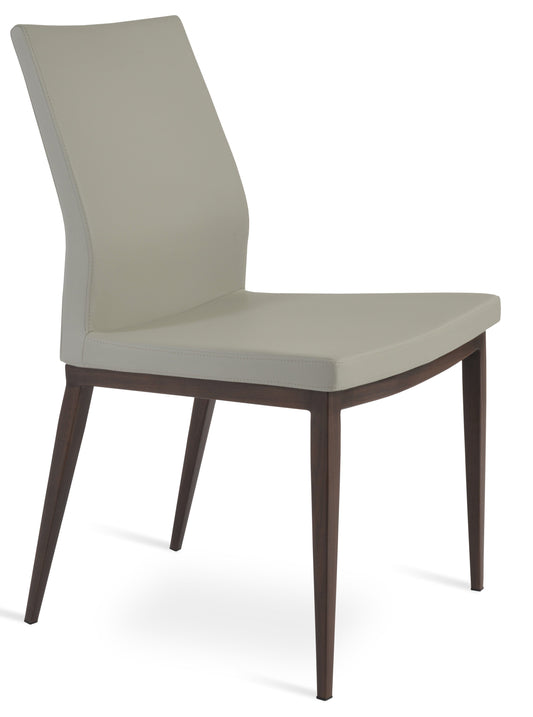 sohoConcept Pasha MW Chair Leather Flexible Back in American Walnut