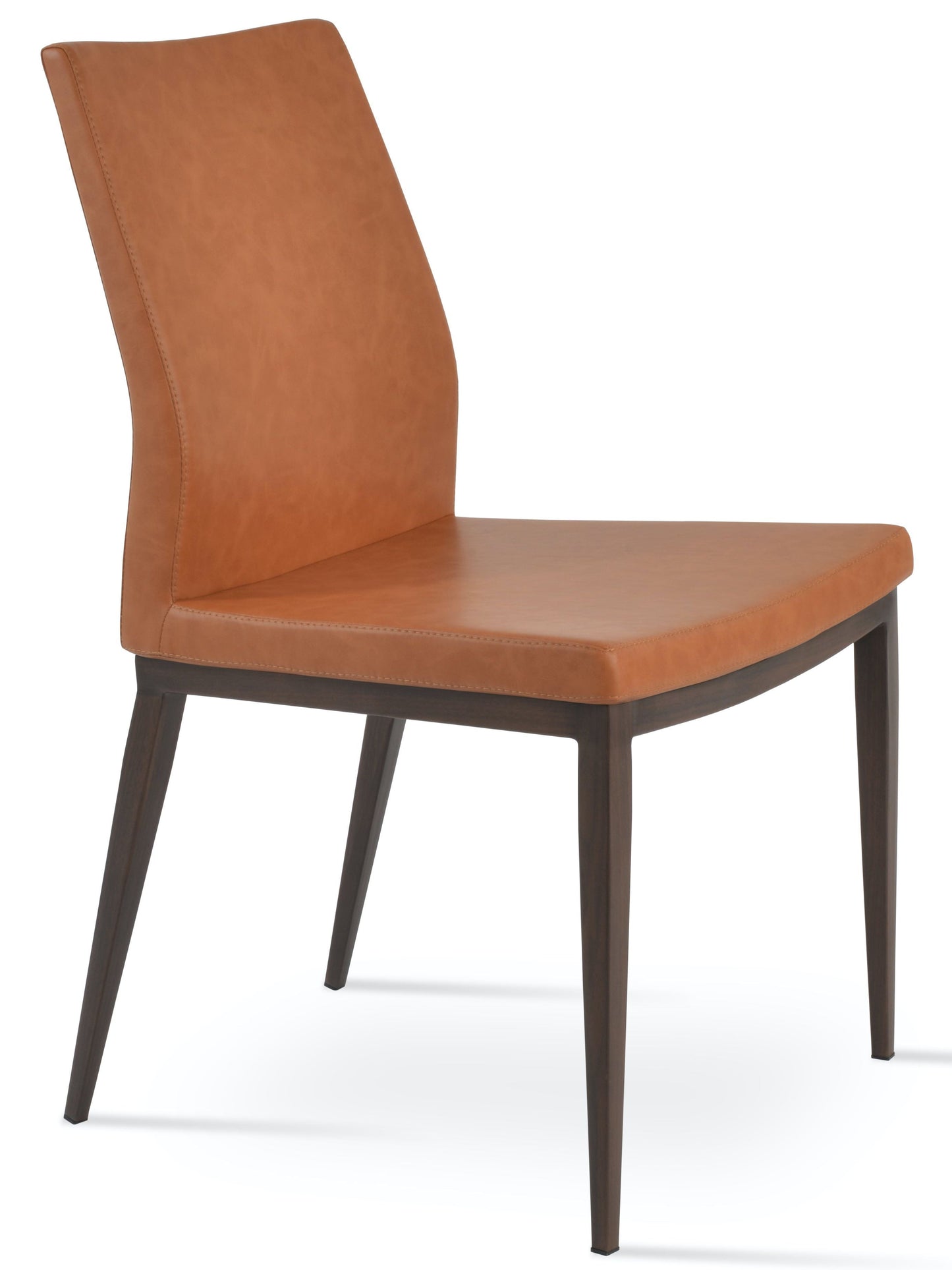 sohoConcept Pasha MW Chair Leather Flexible Back in American Walnut