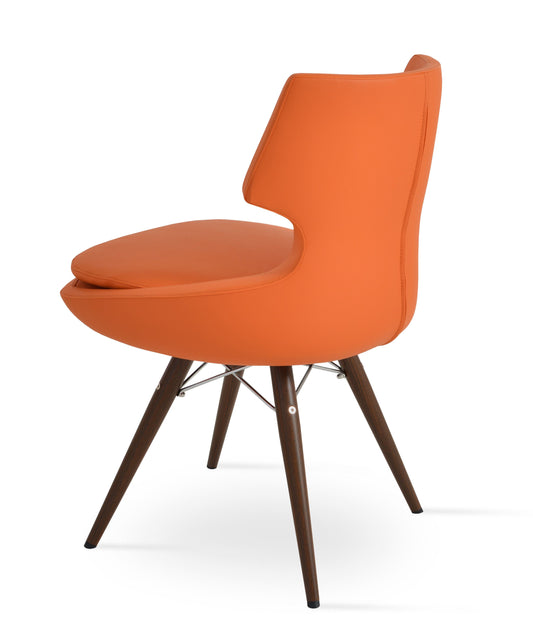 sohoConcept Patara MW Chair Leather in Walnut Veneer Steel