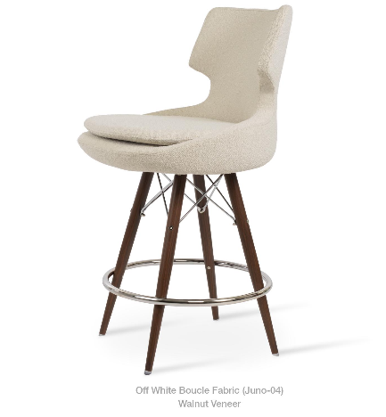 sohoConcept Patara MW Stool Fabric in Walnut Veneer Steel