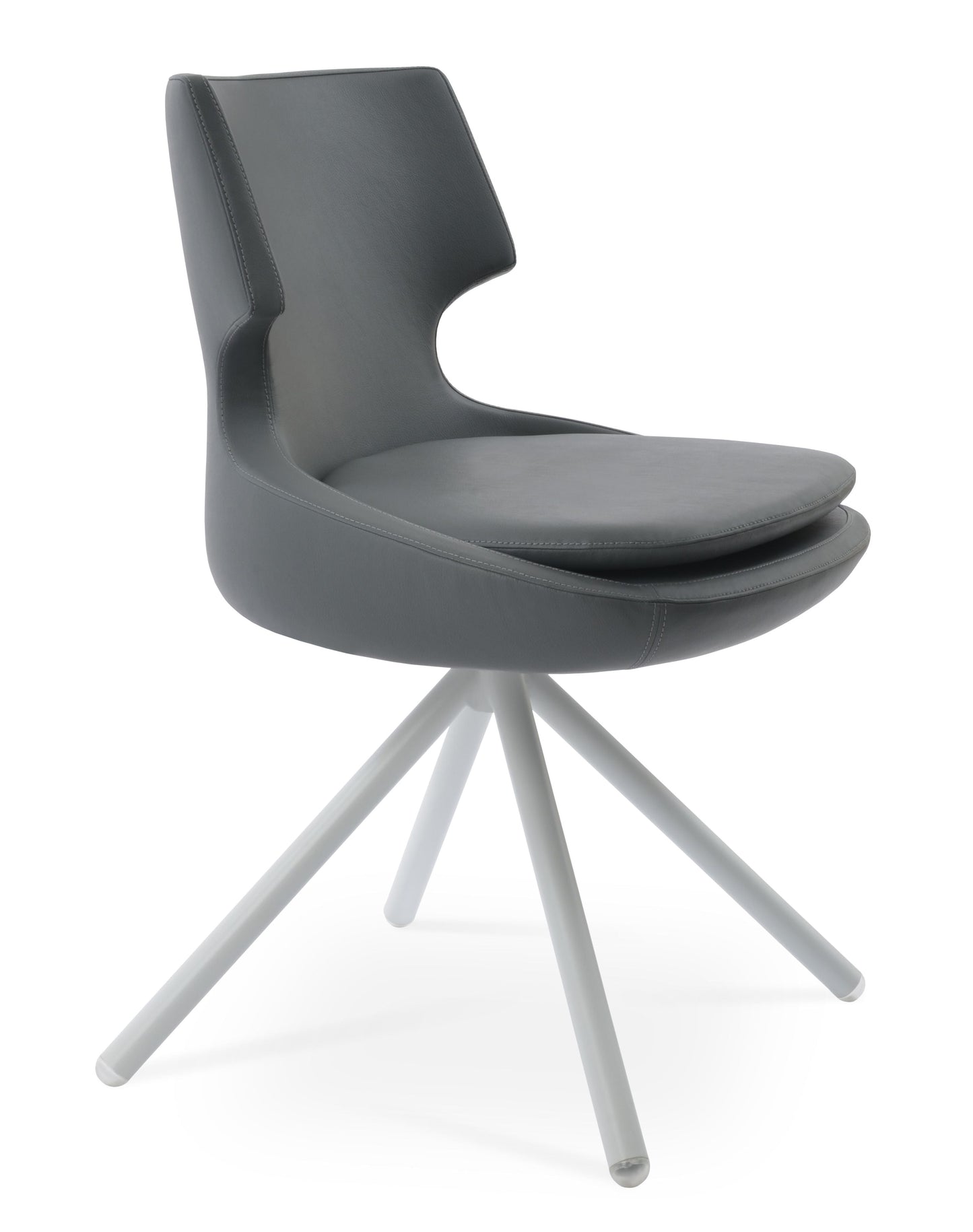 sohoConcept Patara Stick Chair Leather in Black Powder Steel