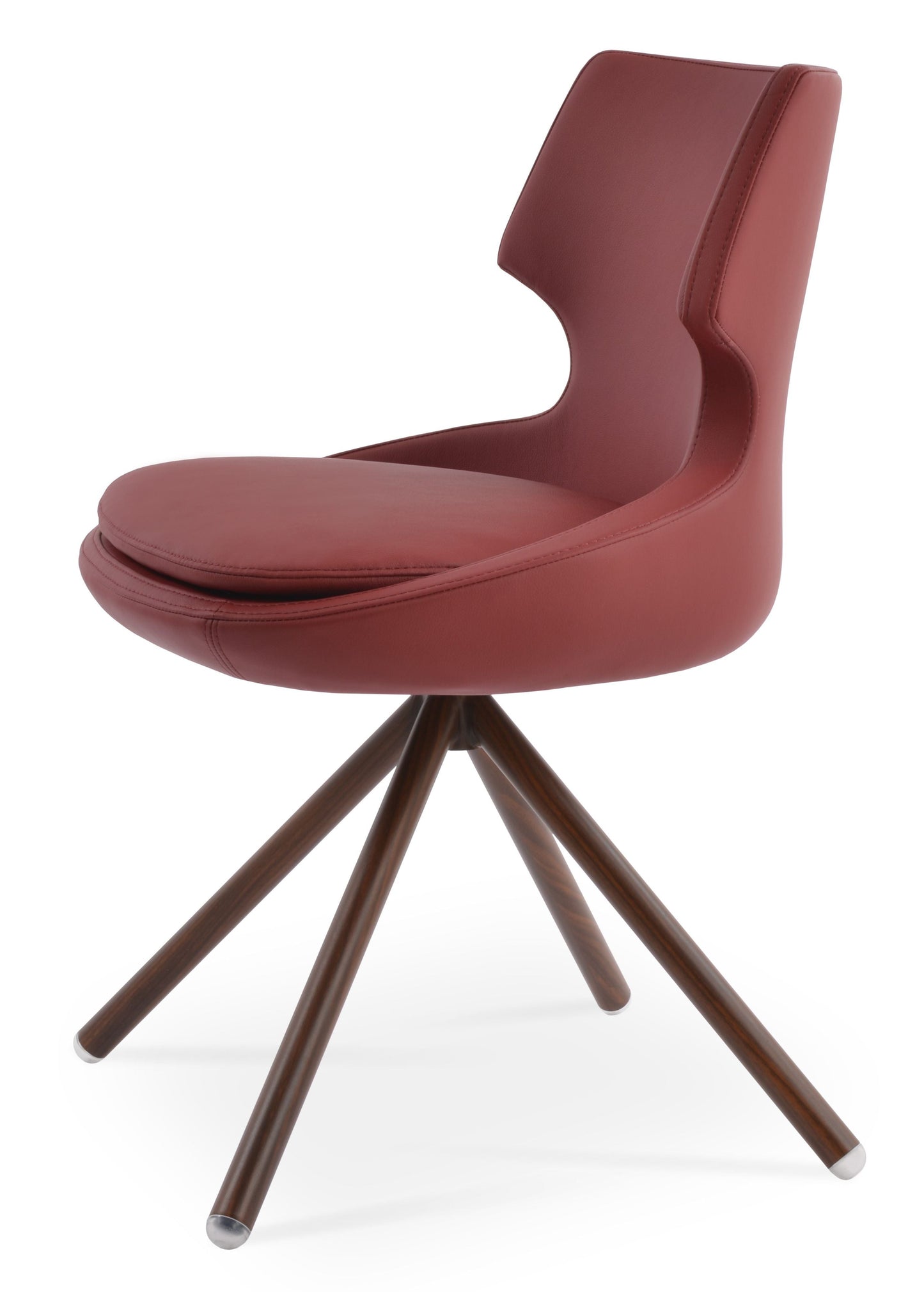 sohoConcept Patara Stick Chair Leather in Walnut Veneer Steel