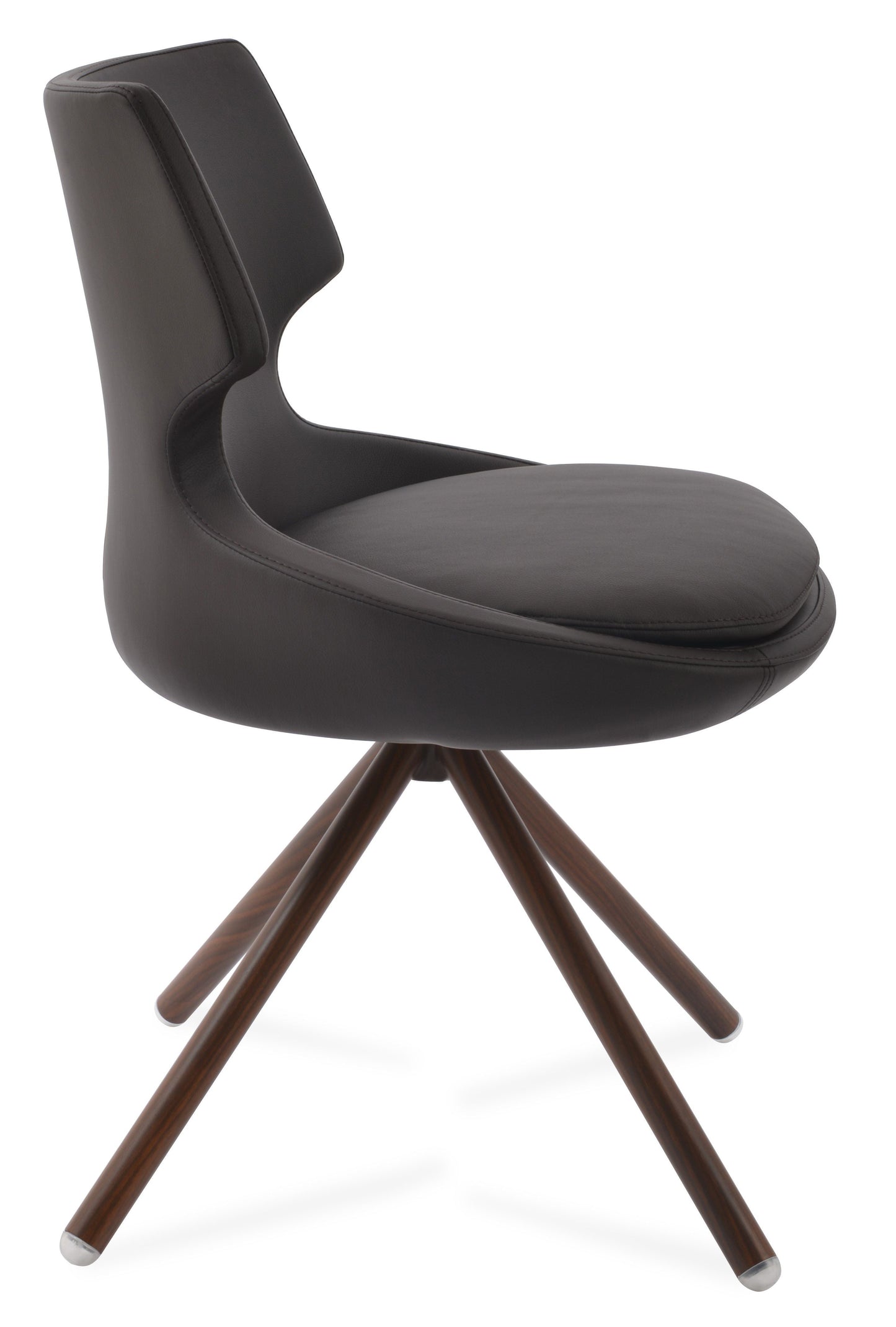 sohoConcept Patara Stick Chair Leather in Walnut Veneer Steel