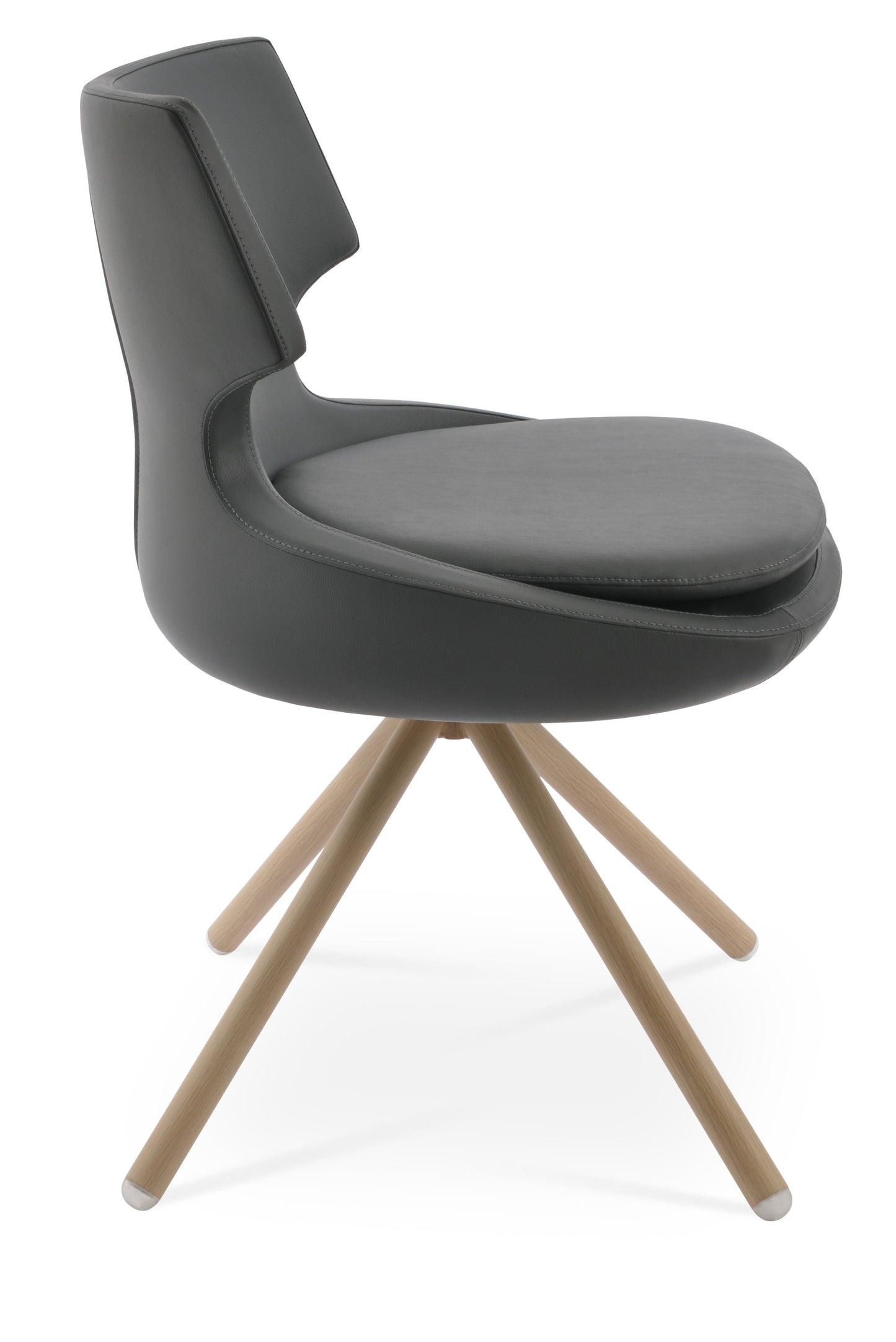 sohoConcept Patara Stick Chair Leather in Black Powder Steel