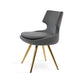 sohoConcept Patara Star Dining Chair Leather in Gold-Brass