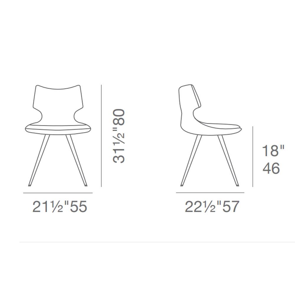 sohoConcept Patara Star Dining Chair Leather in Walnut Veneer Steel