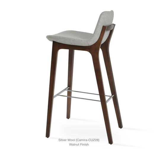 sohoConcept Pera HB Wood Counter Stool Fabric