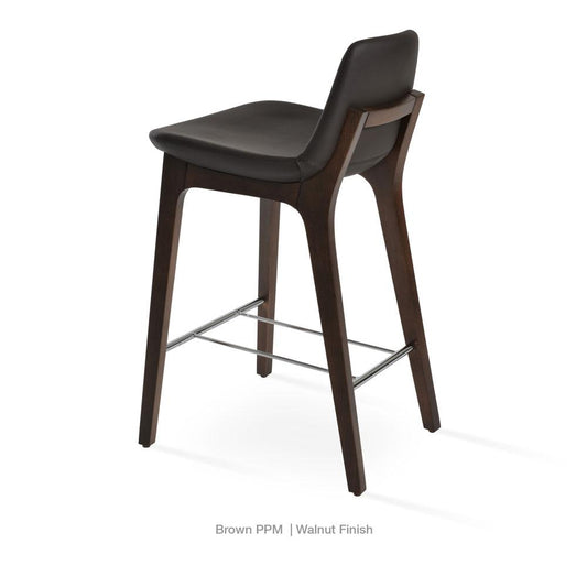 sohoConcept Pera HB Wood Stool Leather in Natural Ash