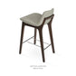 sohoConcept Pera HB Wood Stool Leather in Solid Beech Walnut