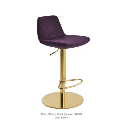 sohoConcept Pera Piston Stool Fabric in Gold-Brass