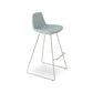 sohoConcept Pera Wire Bar Stool Leather in White Paint Steel