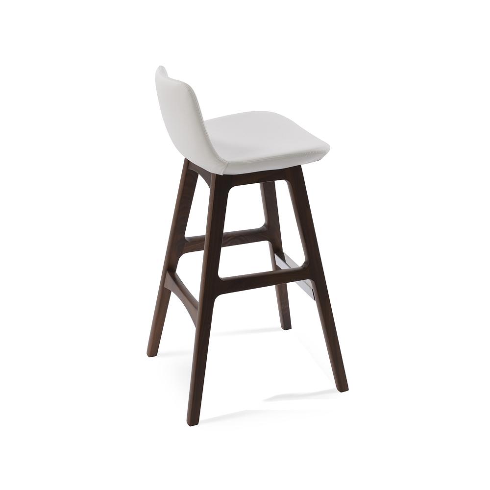 sohoConcept Pera Wood Stool Leather in Natural Ash