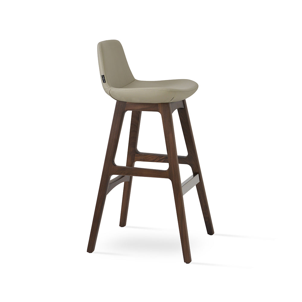 sohoConcept Pera Wood Stool Leather in Solid Beech Wenge
