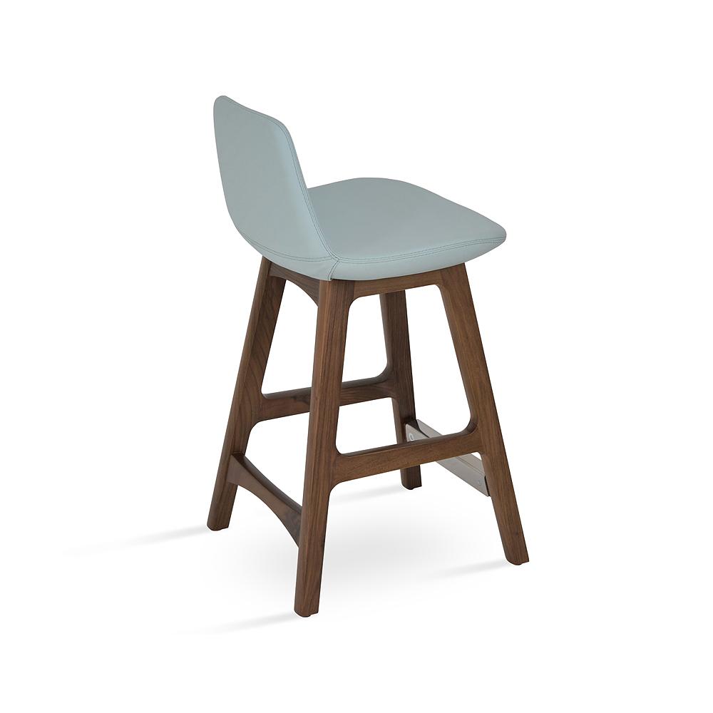 sohoConcept Pera Wood Stool Leather in Natural Ash