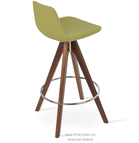 sohoConcept Pera Pyramid Swivel Stool Leather in American Walnut