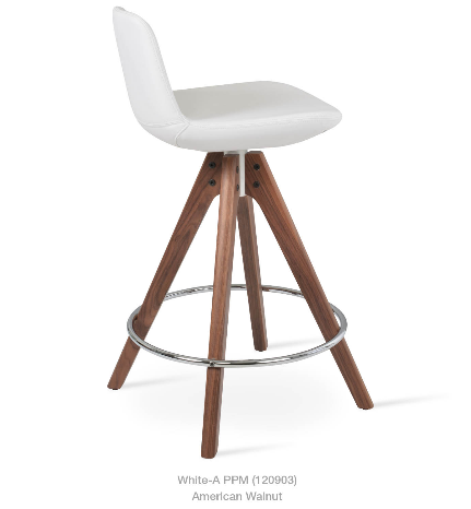 sohoConcept Pera Pyramid Swivel Stool Leather in Natural Ash