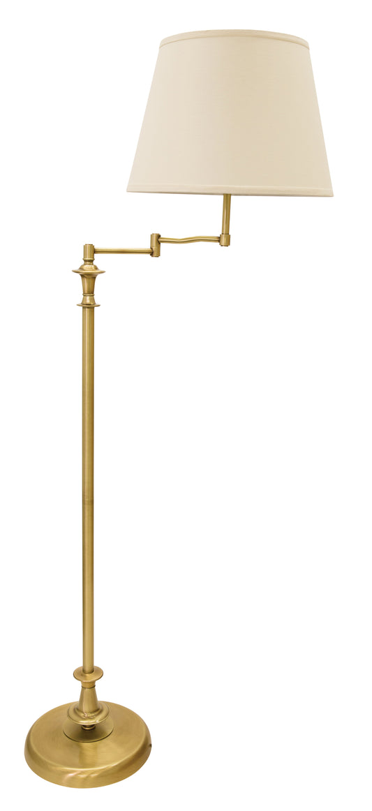 House of Troy Randolph Swing Arm Floor Lamp Antique Brass RA301-AB
