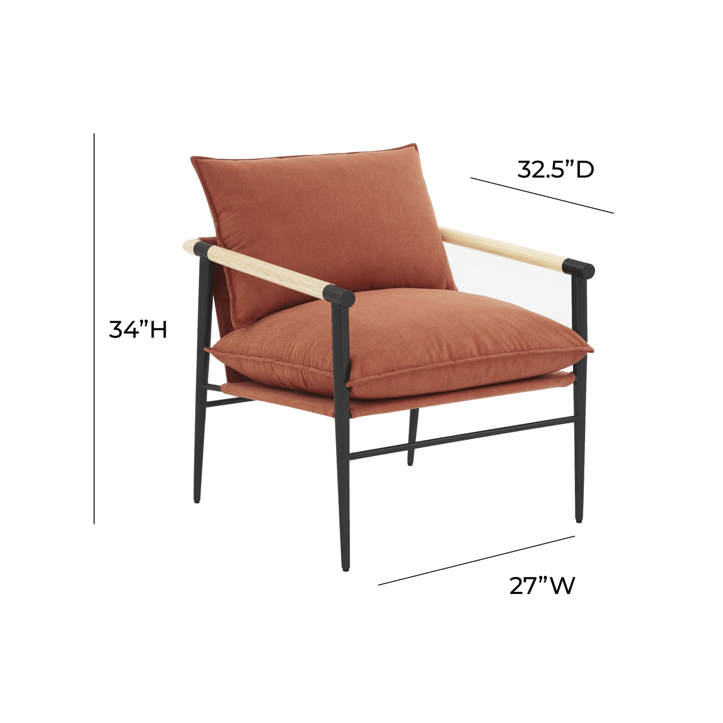 Cali Rust Accent Chair by TOV